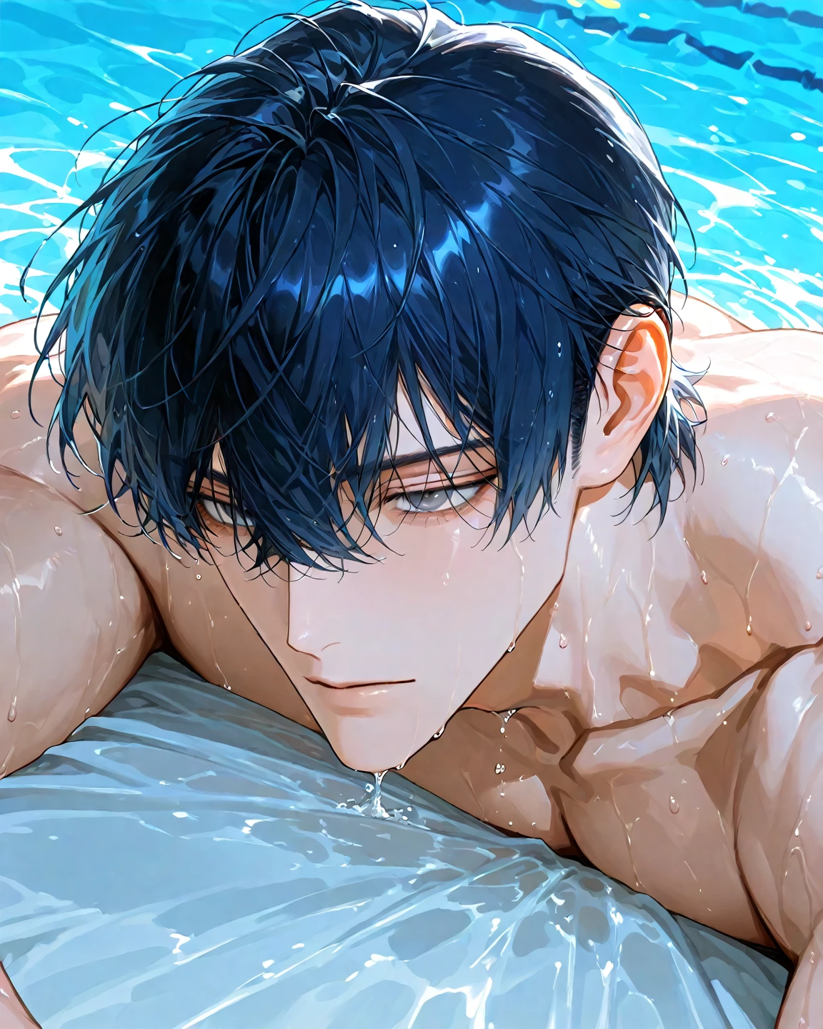 male people、((Purple eyes))、Sharp eye light、Slender eyes
