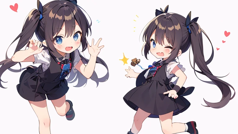 Cute little girl s、emoj、anthropomorphic styles、Disney  style、Black strokes、differentemotions、Multiple locations and emojis、8K分辨率