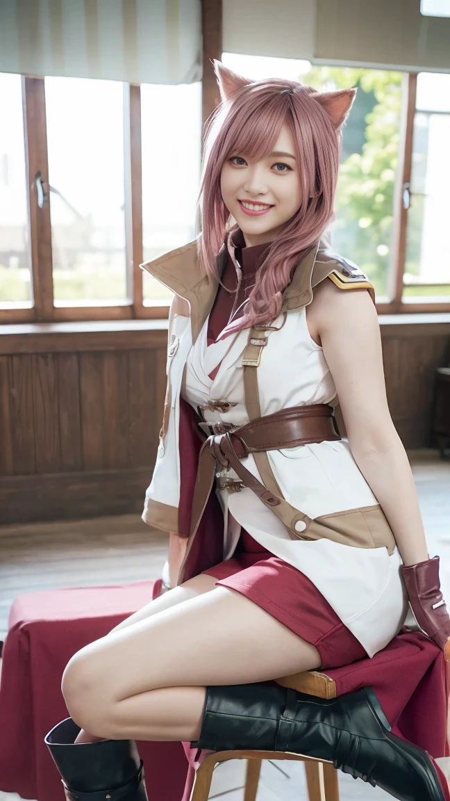 there is a woman sitting on a couch with a cup of coffee, anime girl cosplay, cosplay photo, cosplay, anime cosplay, from final fantasy xiii, ayaka cosplay, taken with canon eos 5 d mark iv, captured on canon eos r 6, 2b, 2 b, taken with canon 8 0 d, taken with canon eos 5 d