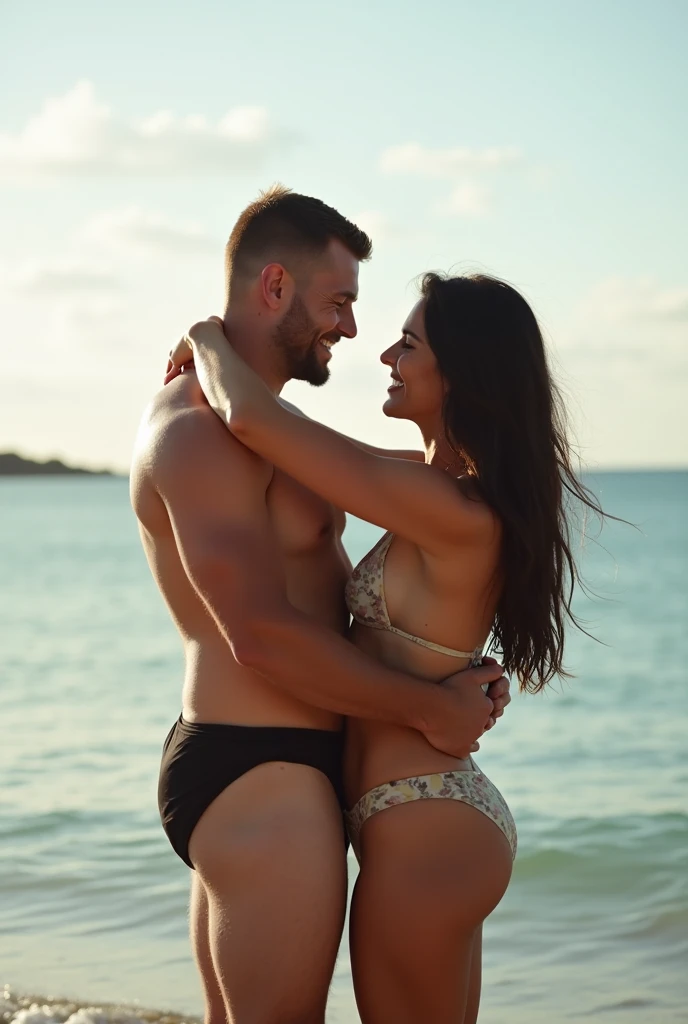 give me the image of president putin shirtless hugging a 20 year old russian girl in a bikini ,remote view