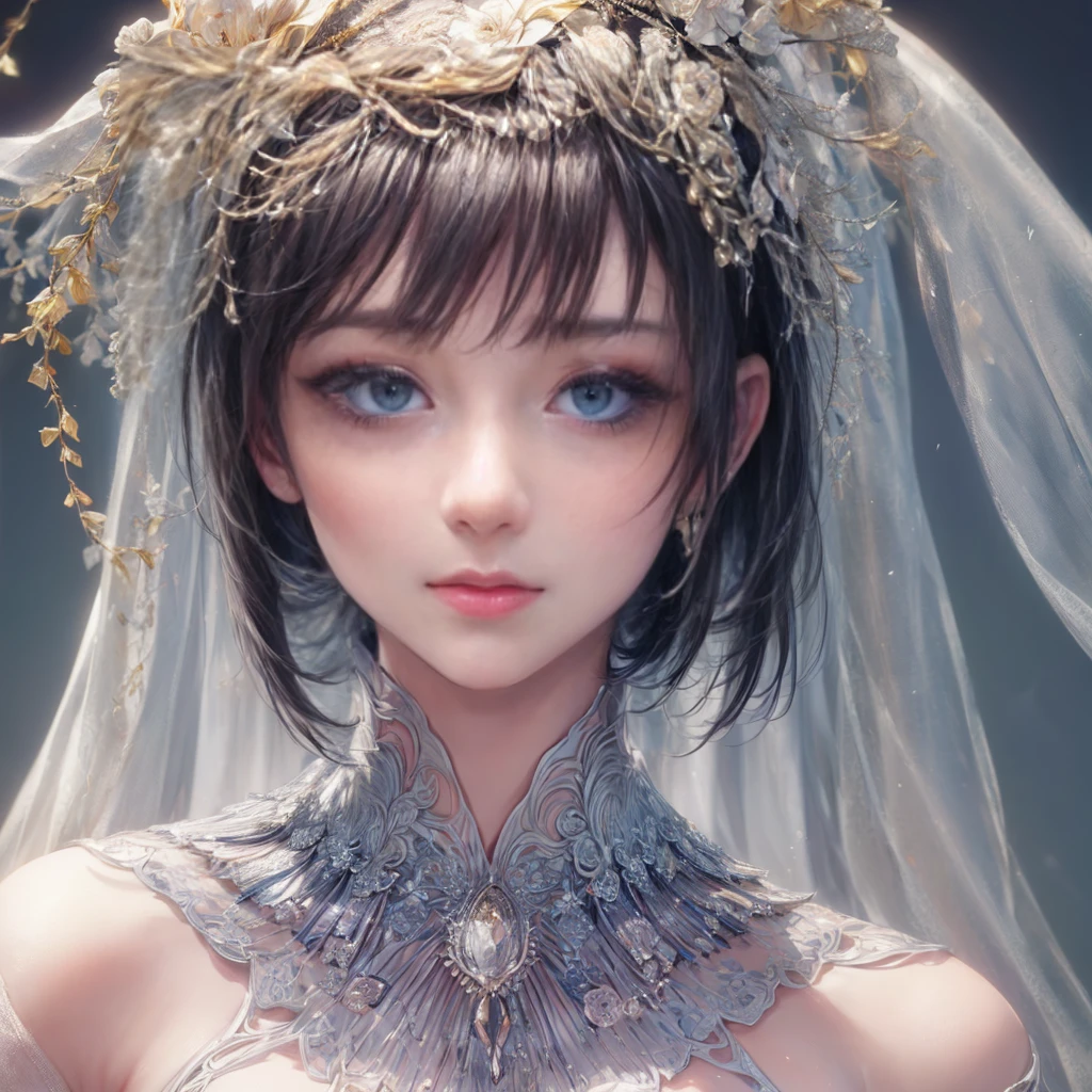 Female Adventurer, whole body, Game Art Style, (masterpiece),  Highest quality, High resolution, 4K, 8K, Detail View, Intricate details, Cinema Lighting, Great quality, 1 Girl、Elegant red and white lace style dress、A red and white line dress made of intricate and artistic lace、Pretty dress、Super Luxury Dresses、Beautiful black hair, Great Shade, Soft lighting, To the camera, Perfect Eyes