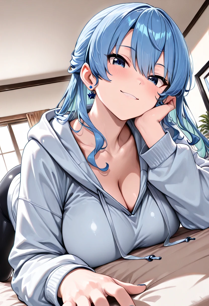 1 Female,High definition,high resolution,Ultra-realistic,8K, kr1,multicolored hair,yellow eyes,European,sexy,Upper body close-up,Photographed from the front,Dynamic Angles,private teacher,Y-shirt,A little sheer underwear,Red underwear,blush, big tits , nipples ,show tits