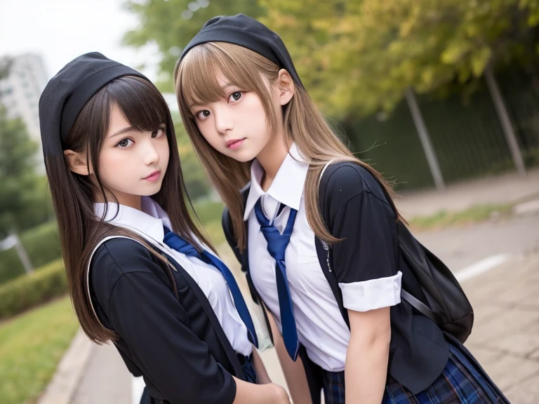 School girl, cat girl