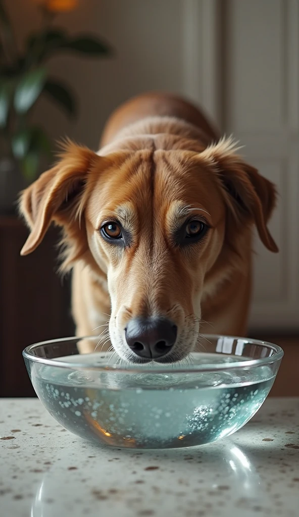 Dog drinking water
