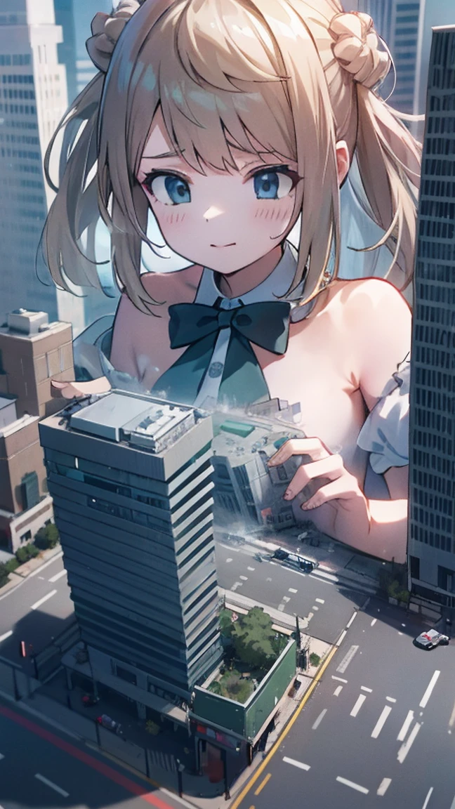 （Cute  lying face down:1.2 、Vagina seen from behind:1.2）、（Show your vagina:1.2、Semen flowing from the vagina:1.3）、（Ecstatic expression、Young face）、NSFW、（naked:1.2）、Sexualized Primary School Uniforms、Busy city、Light Hair Color、Detailed body