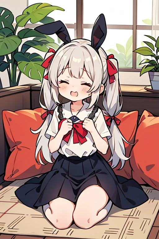 NSFW, Mutsuki, Mutsuki_Blue_Archive, long hair, white hair, smug, flat breasts, small breasts, nurse outfit, teasing, giggle, sex, penis, vagina, sexual, moan, blush, body press