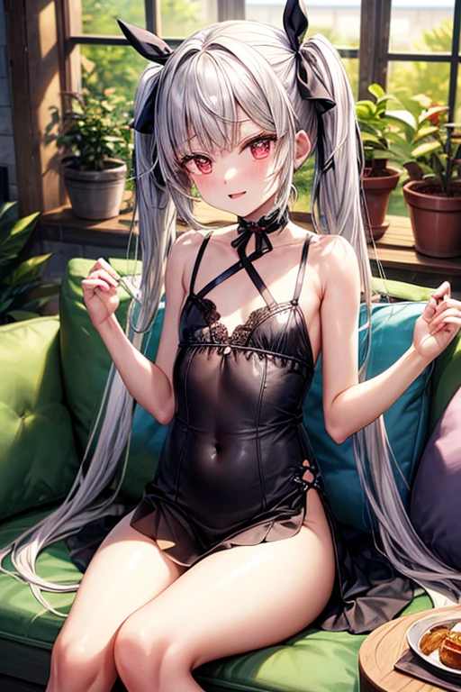 Silver Hair Ponytail Bunny Girl Small Big Tits Beautiful Detail Face