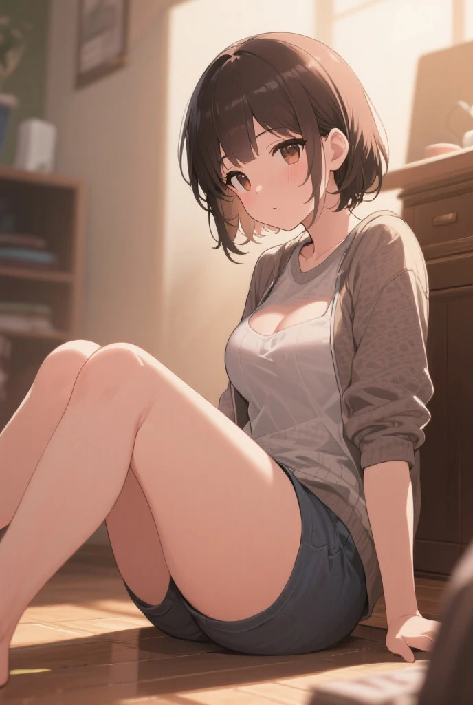 very cute and beautiful girl,(Very detailed美しい顔), (smile),blush,Black Hair,Seraphim,((Blonde、Short Hair)),(White Shirt、Pleated navy blue pread your legs、Squat)、Sitting、(From below)、(Lace panties), Country road, (Highest quality,masterpiece:1.0),Absurd,High resolution,Super detailed,Very detailed,32K,8k resolution, Intricate details,Movie Scenes,Detailed Background,alone,Dynamic Angle,