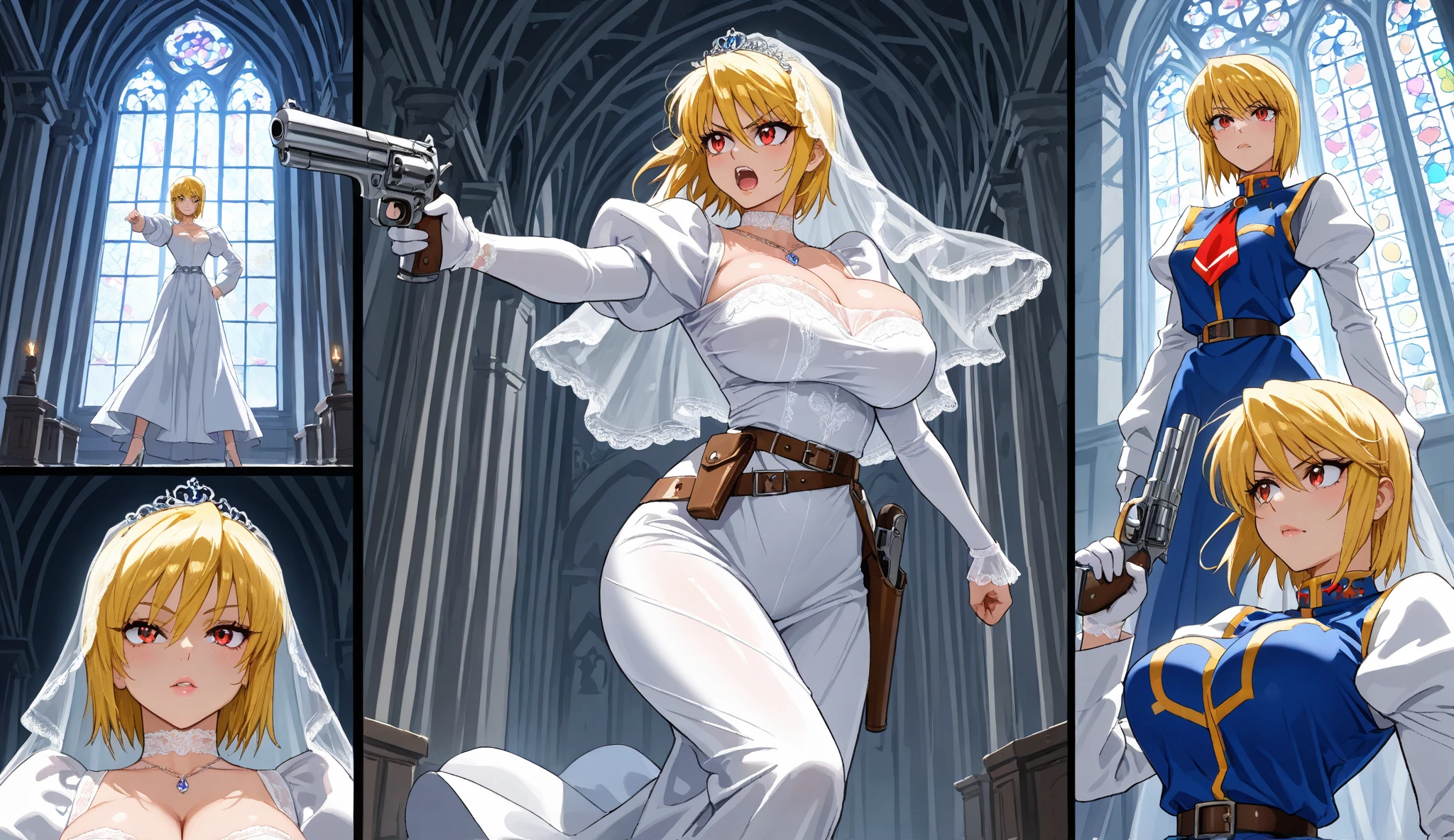 score_9, score_8_up, score_7_up, score_6_up, source anime,best quality, masterpiece, highres, solo, {nero_claudius_fgo:1.15}, blonde_hair, ahoge, green_eyes, hair_intakes, breasts, bangs, smile, large_breasts, blush, cleavage, braid, hair_between_eyes, long_hair, 1girl, bodysuit, chain, lock, looking_at_viewer, padlock, veil, aestus_estus, gloves, sword, weapon, white_bodysuit, white_gloves, bridal_veil, holding, medium_breasts, simple_background, white_background, zipper, belt, holding_sword, holding_weapon, long_sleeves, sidelocks