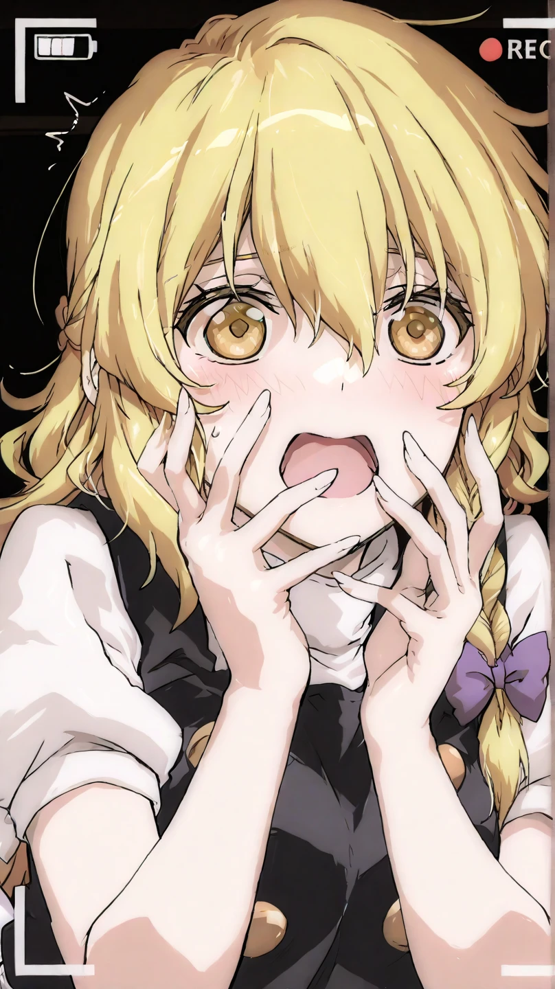masterpiece, Highest quality, High resolution, 8K, Official Art, Sister Claire, nijisanji, Cute petite girl, Pale skin, nun, Tight leotard, Blonde, In the middle, Pulp lips, Sexy Mouth, Cleavage, Affectionate Smile, Grin, Very detailed, (Orgasm Facial:1.5), (Looking up at the viewer), Disheveled clothes, (Upper Body), From above at an angle, Blowjob gestures, Slimy tongue, View your viewers, Seductive pose, Looking up seductively, Extreme close-up、(Draw a mouth in the center of the screen、Please open your mouth to fill the screen)、Drooling tongue、(((I have my mouth wide open、Show throat、Concentrate on the 舌、(((Show inside of mouth)))