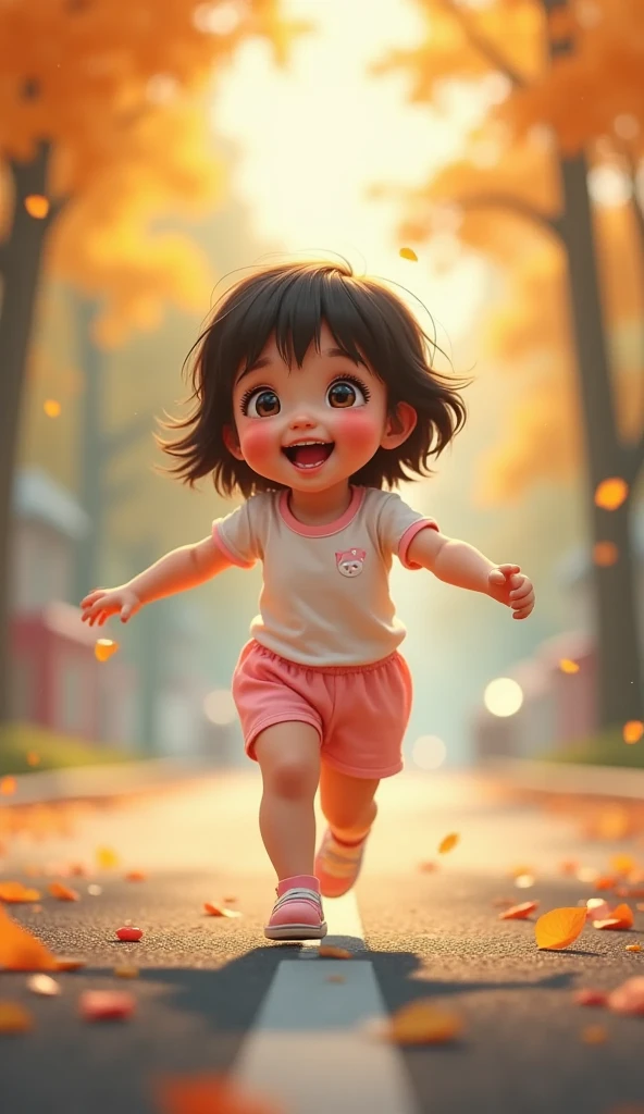 Real girl not cartoon 10 years old playing