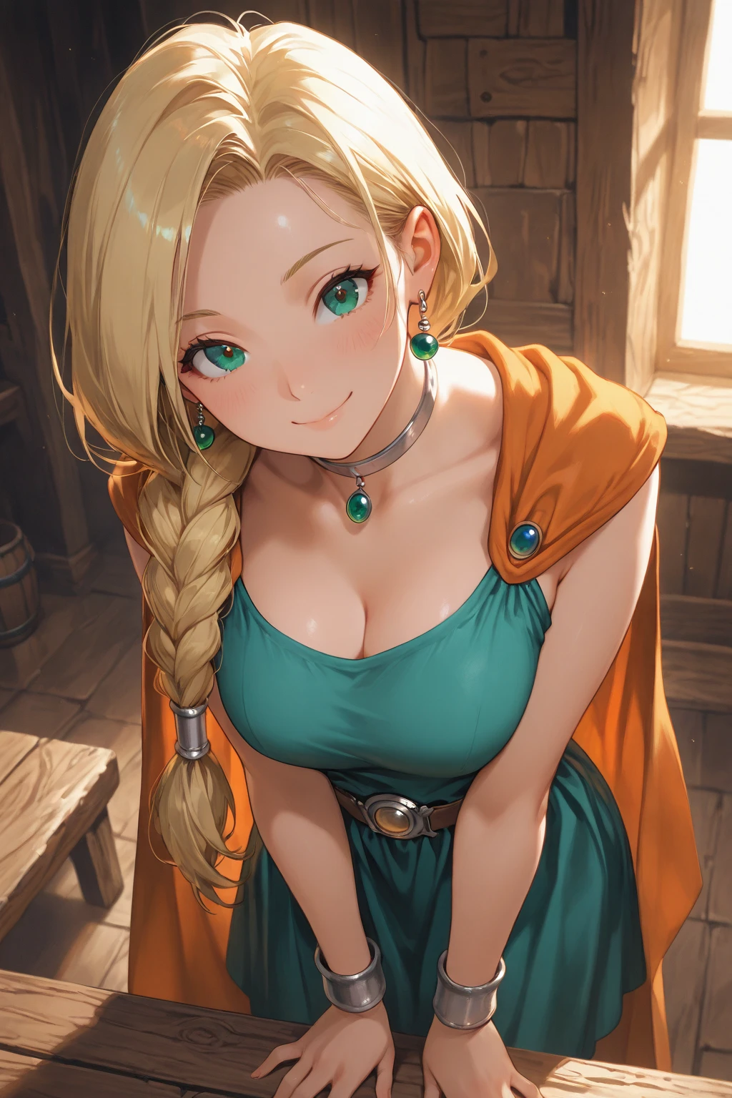 perfection、Masterpiece、Highly detailed drawing、(Outdoor:1.6)、The background is the wilderness、Professional illustrations、Cinematic lighting、Light and shadow、Detailed face、Close eyes、Beauty、alone、woman、sauce_game、Bianca in Dragon Quest 5、Big Breasts、Large Breasts、blonde、Long Hair、Braided Hair、(Torn clothing:1.6)、Green dress with holes、Orange cape with holes、boots、Silver Necklace、(defeat:1.6)、Dirty clothes、shame、Close eyes、Prone、Sweat、Best Angle、Best Shot、After the battle