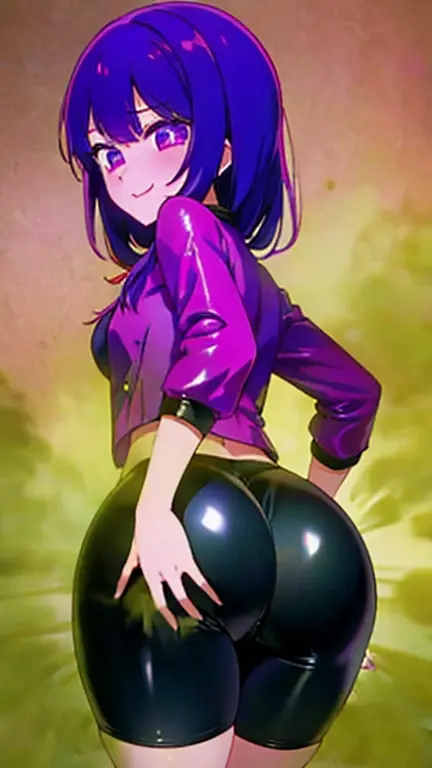 score_9, score_8_up, score_7_up, Thornhex, black hair, red highlights , SD90style, retro artstyle, source_cartoon, red nails, blue eyes, red lips, long hair, looking at viewer, breasts, lipstick, makeup nude, ass, pussy, from behind, nipples