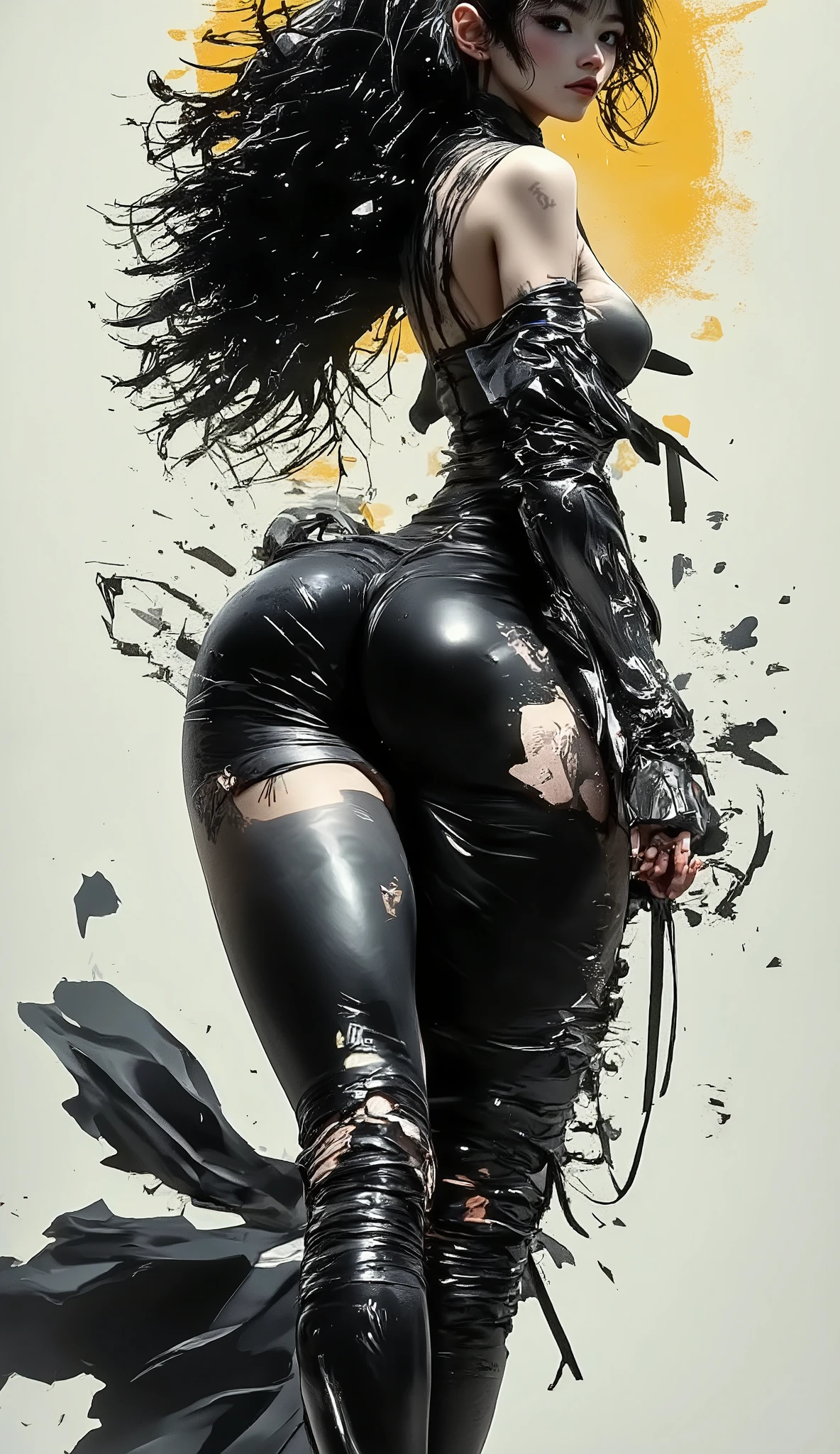 Disney-style girl , beauty,Sexy,beauty,穿著Sexy運動型內衣, Black Underwear, Loose fit sports pants , black running shoes ,Brand running shoes ,(( Seductive and rolling giant breasts,Big ,)), Slim figure ,thin waist,帥氣的Tattoo,Tattoo, Handsome messy short hair ,Short silver-white hair, super realistic background ,Coastal Park,dusk,Sunset,