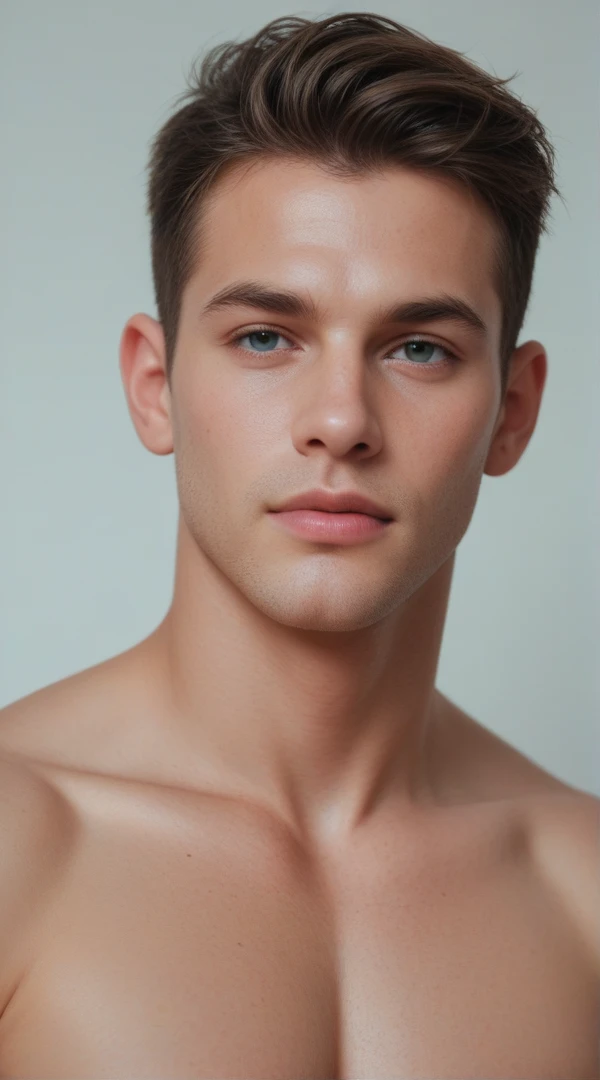 A cute half-naked young man