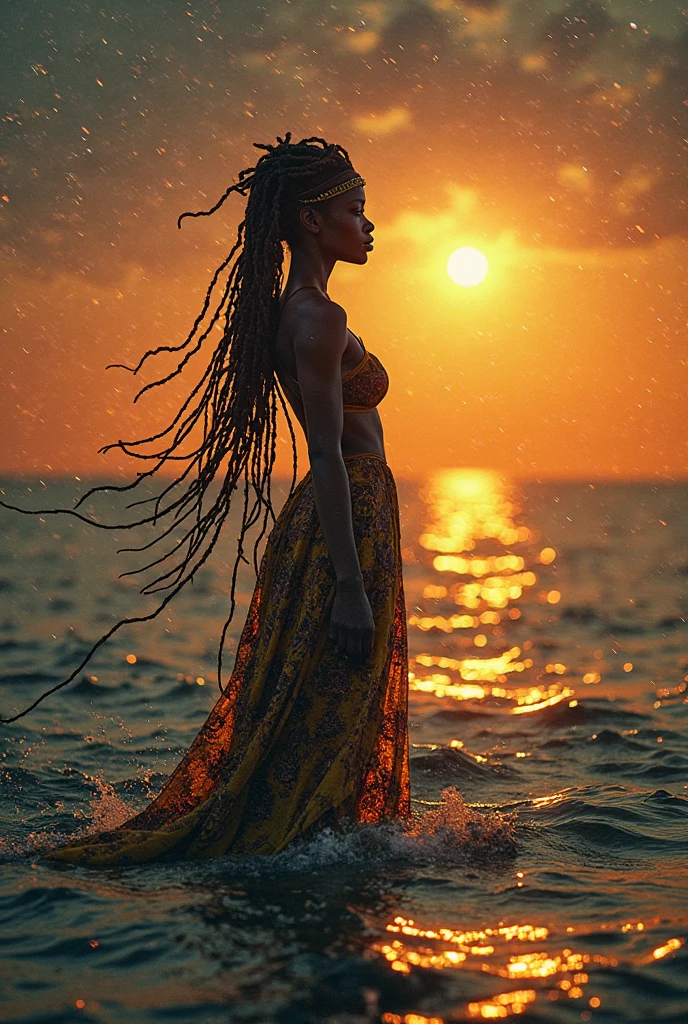 Orisa yemoja embodied in a woman of the Candomblé religion 