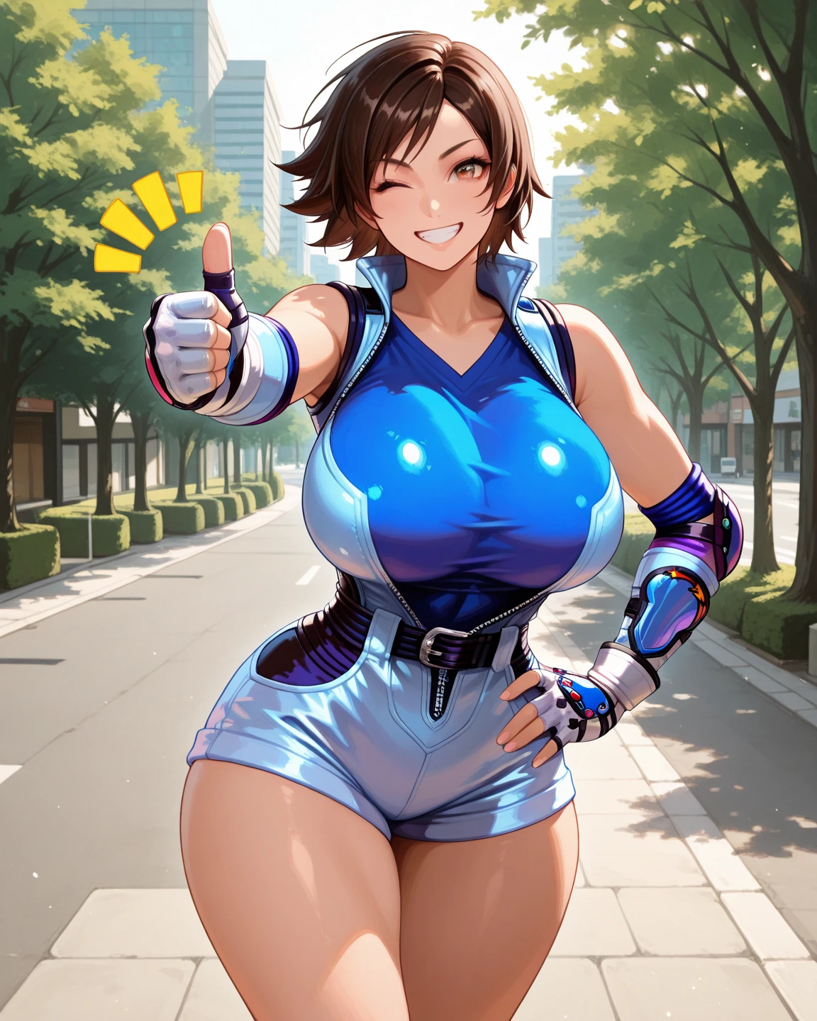 super gigantic breasts,cute smile,cleavge heart cutout