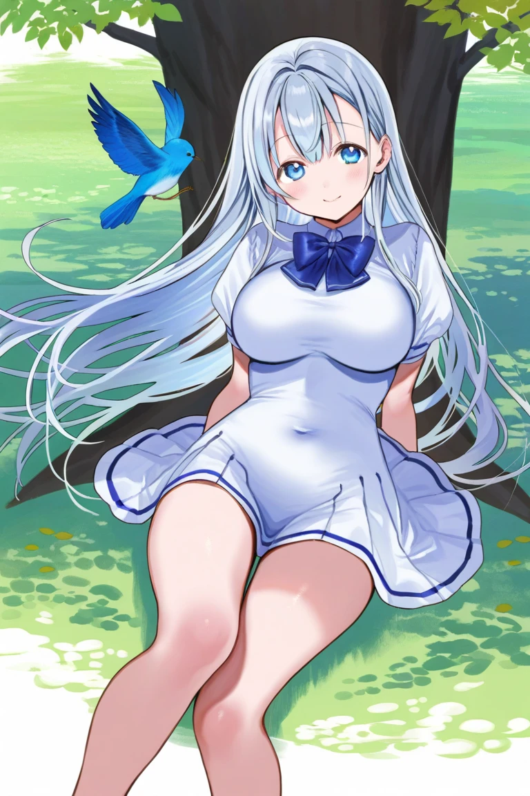 (masterpiece:1.37), best quality, (extremely detailed:1.37), (1girl:1.5), woman, (mature:1.5), (adult:1.5), jingliu, white hair, long hair, ponytail, hair ribbon, red eyes, earrings, jewelry, jeans, (extremely detailed eyes:1.37), (wetting self:2.0), desperation, (standing:1.5), embarrassed, humiliation, blushing, angry, cherry blossoms, garden, (golden hour:1.5), full body, (crossing legs:1.5), from above