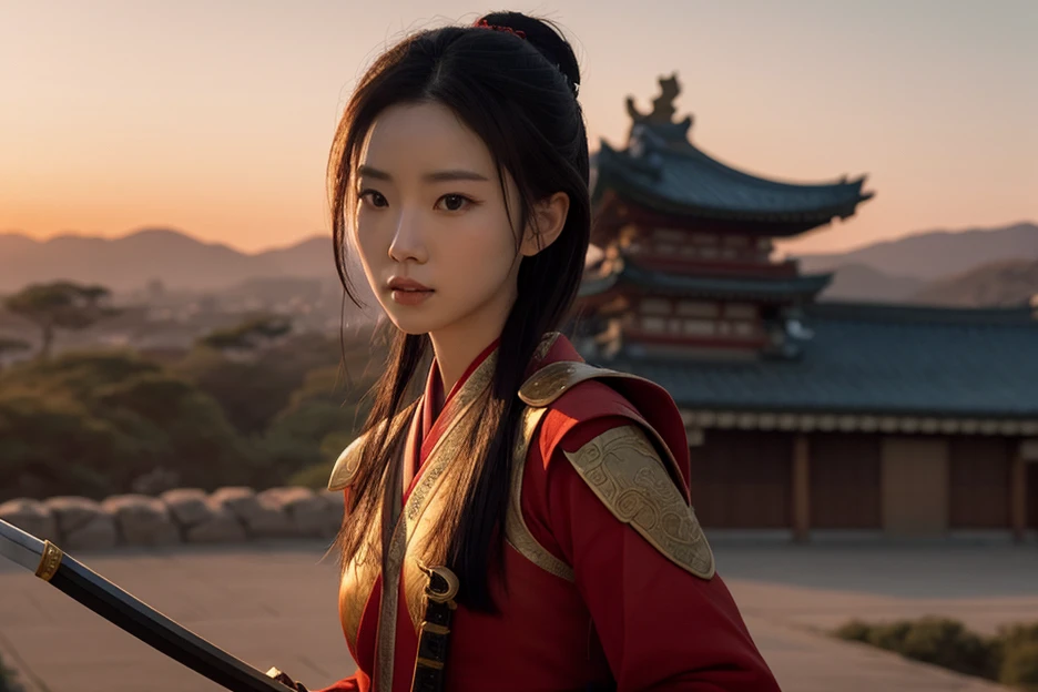 wuxia, Chinese clothes, hourglass figure, large breasts, big hips, masterpiece, best quality, ultra detailed, realistic