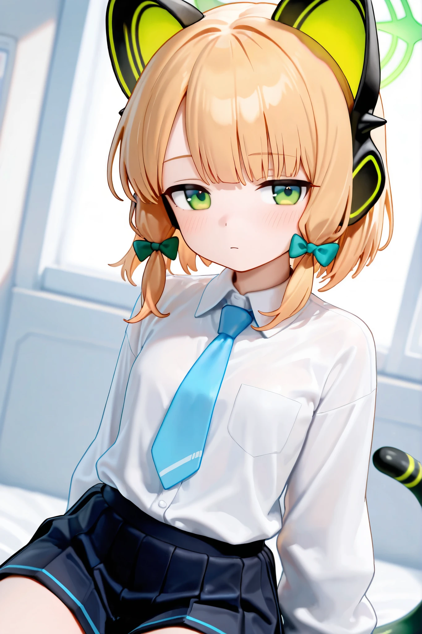 B Cup masterpiece highest quality High resolution Blonde uniform student Skirt lifted Show your pants cute Midori Saiba Small Mouth Light in your eyes Eye highlights