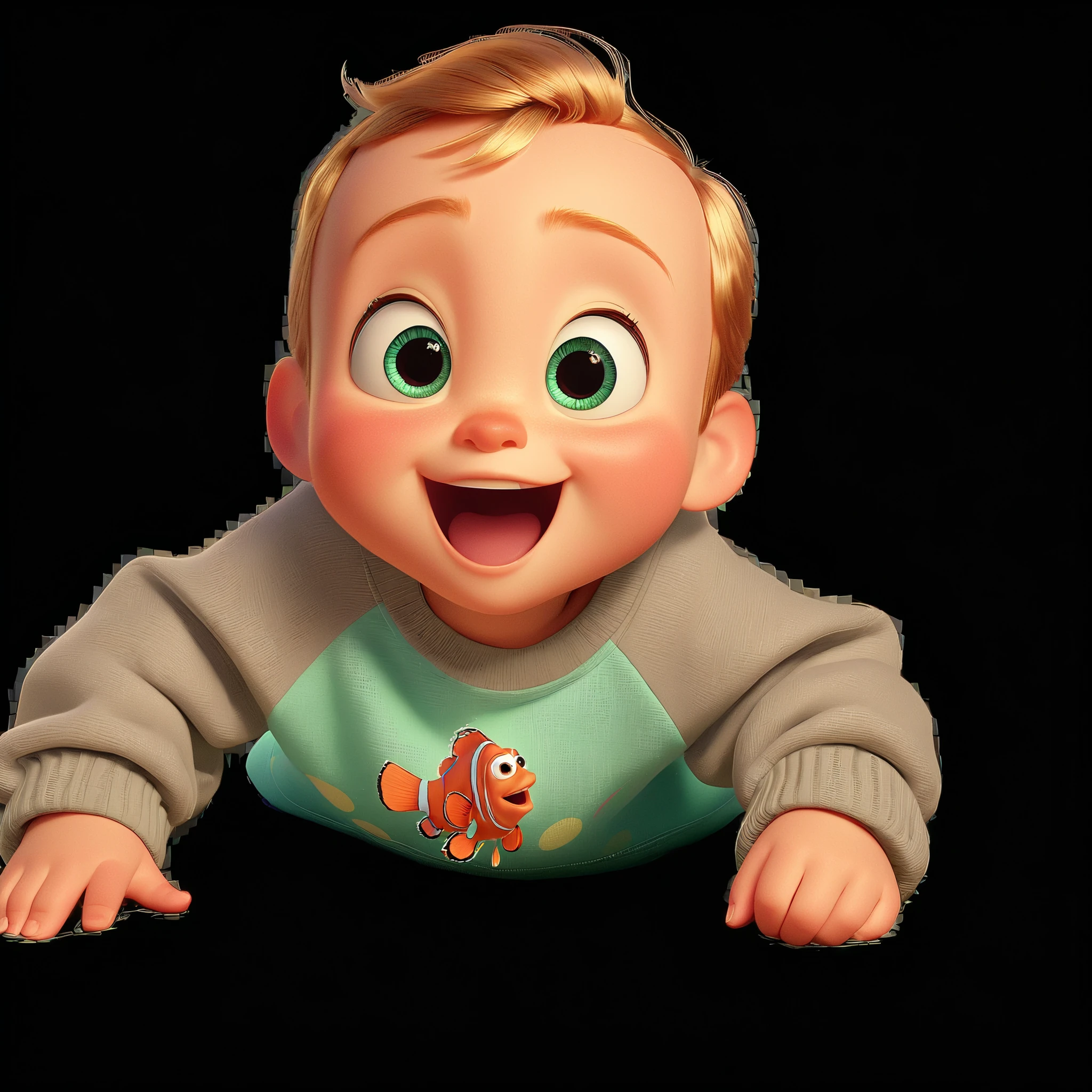 An enchanting Disney Pixar-style 3D animated scene featuring a cute dressed in a cozy ensemble. The is wearing a soft, gray sweatshirt with a mint green section, adorned with vibrant geometric patterns, giving a playful and colorful touch to the outfit.
The soft textures of the clothing are rendered with realistic detail, showcasing the fabric's gentle folds and stitching. The 's pose is dynamic and engaging, capturing the innocence and curiosity typical of Pixar's beloved characters.
The lighting is soft and warm, casting gentle highlights and shadows that enhance the depth and realism of the animation. The scene embodies the joyful essence of a playful , reminiscent of Pixar's characters in films like Finding Nemo and Monsters, Inc.
Rendered in ultra-high quality, featuring smooth Pixar-style shading, detailed soft textures, and highly expressive features, this scene brings to life the adorable charm of an in a vibrant and engaging animated world.