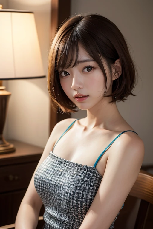 medium bob:1.3, sexy dress:1.2, 25 year old Japanese woman