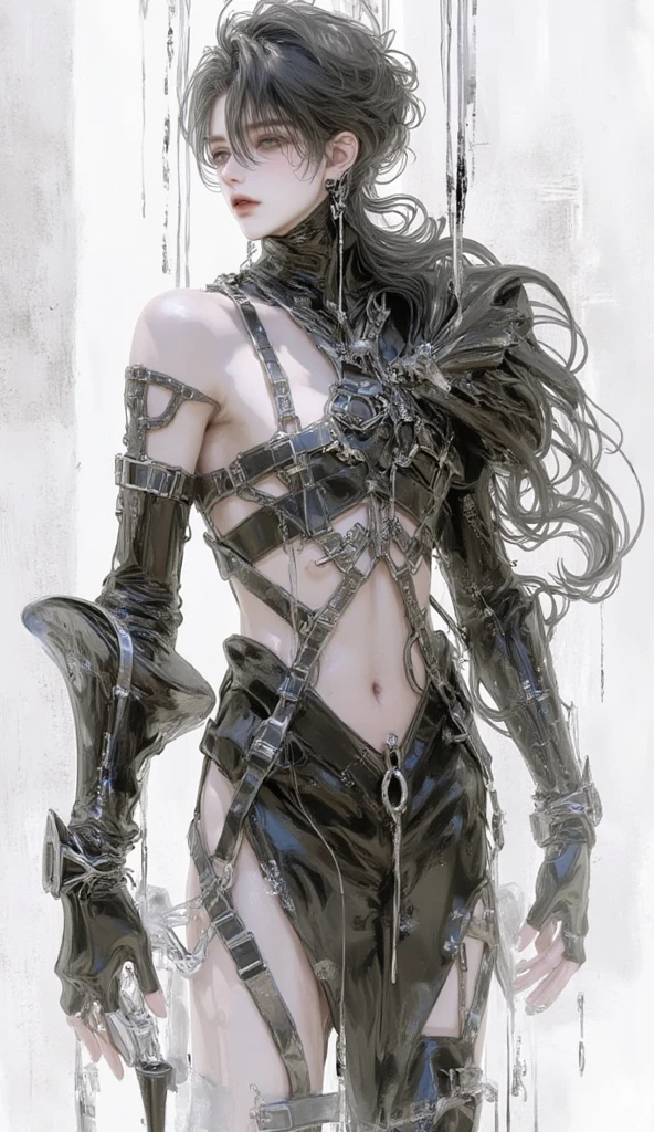 (32K:1.5, Dark fantasy:1.4, Horror Portrait:1.4, Highest quality, masterpiece, Ultra-high resolution), Perfect dynamic composition:1.3, chaos, darkness, Prisoner, slave, Dark Demon World:1.3, (Detailed tattoos on the whole body:1.4, Wearing elaborate jewelry:1.4), Very detailedな肌と顔の質感:1.3, Very accurate, Very detailed, (Sexy succubus demon with big wings:1.3, Incredibly slim body:1.3, beautifully、beautiful:1.3), Horn, Fair skin, Sensual posture, (Putting Badly Torn Clothing Back on Properly:1.3), Medium chest, (Big eyes that exude beautiful eroticism:0.4, Feel the intense caress:1.0, Please open your mouth a little, lipstick, Feel the beautiful eroticism:0.9, Too sexy:0.9, charm的な:0.9), ((Physical fear:1.5, Lots of chains:1.6, Countless chains tangled in clothes:1.6, Chain your right arm:1.5, Chain the left arm:1.5, The right leg is bound with a shackle and chain:1.5, The left leg is bound with a shackle and chain:1.5)), Super long blonde curly hair, Earrings, necklace, bracelet, romantic, mysterious, elegant, Object of admiration, original, dramatic, artistic, Innovative, charm, Heartful, Fancy, sense of openness, sense of cleanliness, special, exciting, Extreme, Tilt, sense of loss, sorrow, sorrowの表現, ((大人のcharm, 女性的なcharm))