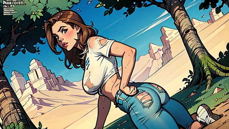 Personagem mulher estilo atompunk Fallout 4 Jennifer Connelly le com marcas de guerras Imagem de desenho animado de uma mulher .Ilustra??o estilo desenho animado, estilo de arte dos desenhos animados, estilo de arte dos desenhos animados, digital illustration style, estilo atompunk design de personagens altamente detalhado, arte digital detalhada coragem, Forest fan art, Design de personagens de retrato, beautiful digital illustration, retrato de alta qualidade, Arte em quadrinhos, mulher jovem cabelo com transas lindas . Queen Anna of ArendelleBeautiful lined eyes Medium large bust and wonderful sexy clothes. image expression of sexual desire from waist to head illustration Queen Anne of Arendelle atompunk style Fallout 4 The perspective is from below, enfatizando a majestade e o poder da Gigante."