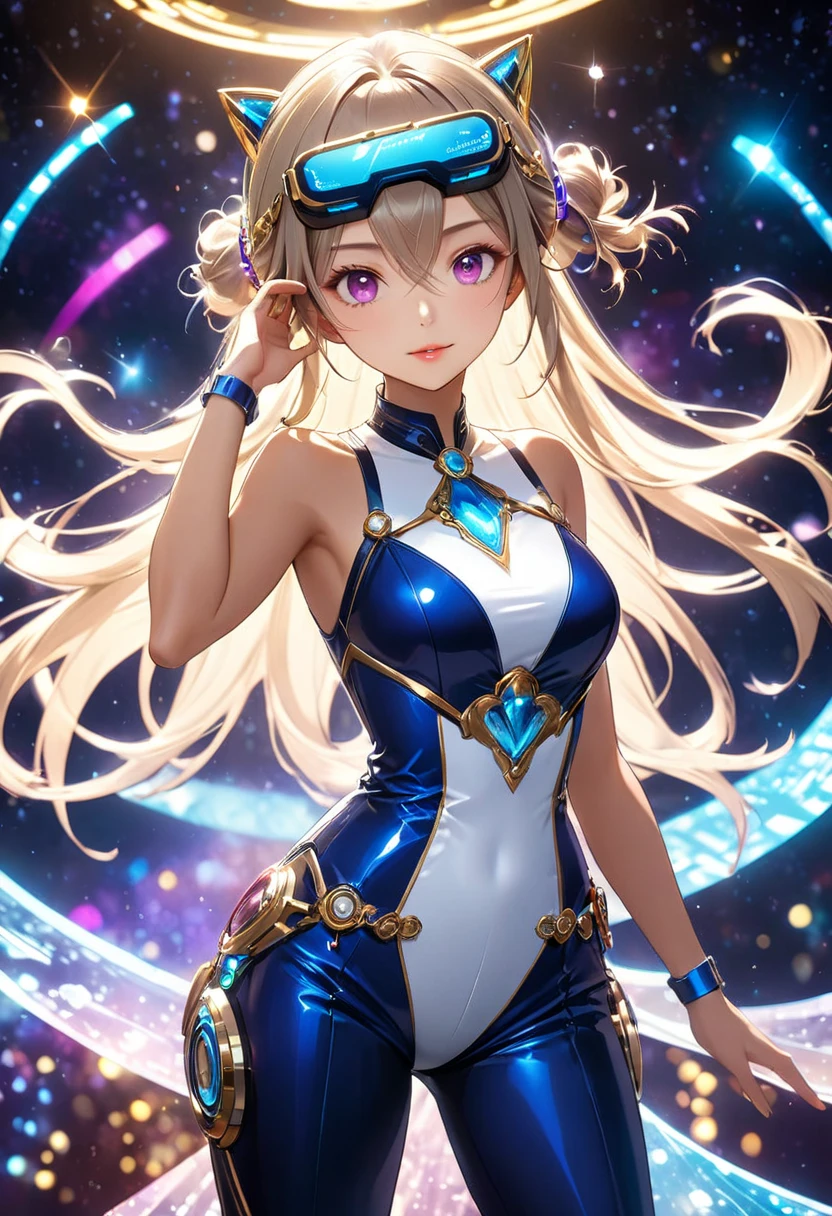 ((best qualtiy)), ((tmasterpiece)), (The is very detailed:1.3), 3D, big breasts beautiful, (cyber punk perssonage:1.2), In space, bblurry, holding_weapon, (Monkey King with a ruyi golden hoop stick,:1.3), face to the viewer, eyes with brightness, full bodyesbian, (flight, Fallen, dyna, motionblur: 1.4), (Ruyi Golden Hoop Stick: 1.6), head looking up, glowing_eyes, Ruyi Golden Hoop Stick, in a panoramic view, The background is ancient Chinese architecture, Starcloud, the space, Particle, Realistis, HDR(HighDynamicRange), Ray traching, NVIDIA RTX, Hyper-Resolution, Unreal 5, sub surface scattering, PBR Texture, Post-processing, Anisotropic filtering, depth of fields, maximum definition and sharpness, Many-Layer Textures, Albedo e mapas Speculares, Surface Coloring, Accurate simulation of light-material interactions, perfect aspect ratio, rendering by octane, twotonelighting, largeaperture, Low ISO, White balance, trichotomy, 8K RAW, High-Efficiency Sub-Pixel, sub-pixel convolution, --auto