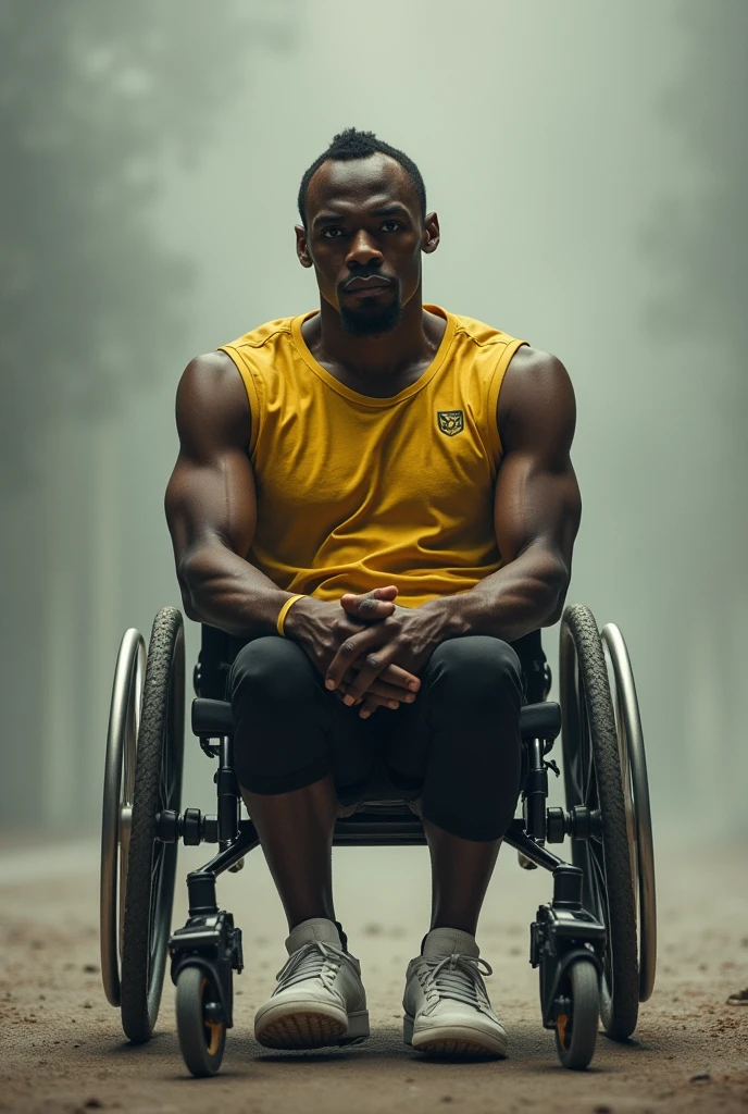 Create an image of Michael Jordan in a wheelchair
