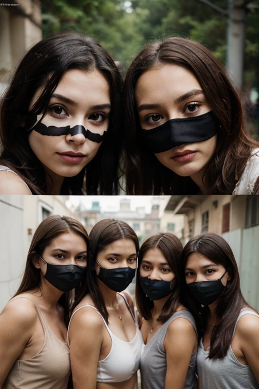 Ancient peoples suffering from pandemic diseses and group of people's covered with masks