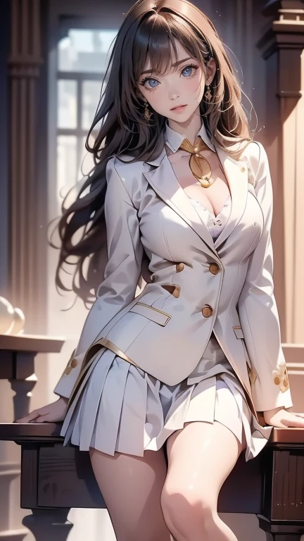(random sexy pose:1.5),extreme close up,1 girl,(highly detailed skin),beautiful胸,(big breasts),white skin,pointed chest,erect nipples,(fantasy art,best image quality,surrealist portrait,(8k),Super realistic,最high quality, high quality, High resolution, high quality texture,high detail,beautiful,Detailed,Very detailed CG,detailed texture,realistic expression of face,masterpiece,sense of presence,dynamic,bold),ponytail,(super thin hair),(super soft hair),(ultra straight hair:1.5),long flowing bangs,extra light coppery amber hair,hair above one eye,dressed,school uniform