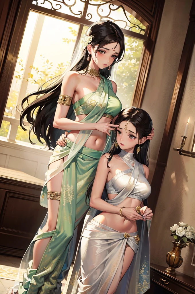 (masterpiece:1.5), (((high qualityสุด, 最high quality, high quality))), ((Intricate details, Very detailed, Crazy Details)), height, 32ก, Very detailedな CG 8k ユニティ壁紙., (Beautiful and beautiful:1.2),, (Depth of written boundary:1.3), (perfection.:1.3), (Delicate depiction of every detail:1.4),
(((Abundant natural light, Fun bright colors))), (Ambient Volume Backlight:1.5),  (An illustration of a very beautiful young woman:1.3),
(Upper Body:1.4), (perfectionな中心:1.4), (Natural Willow Pose:1.5), (((Dynamic pose, Movie Corner))),
(1 Mature Woman:1.5), (alone:1.4),
Beautiful beautiful face, [(Detailed face:1.2):0.2], Bright Eyes, Pure rose face_v1, Urzan-6500-v1.1,  (gag:1.5), (Red lips:1.4), (Fuller lips:1.4), (smile:1.3),
perfection attractive body, (((Accentuates feminine curves.))), Bright and radiant skin., Realistic Skin, Hair follicle, (((Tighten your stomach, belly button, between legs:1.3))),
(((Golden threads fluttering.))), (Fringe Tassel:1.3), (Tight long sleeves:1.4), (Single Neck), (The invention is brilliant.:1.5),(Strapless Thai Dress:1.3),(Show me your breasts,The gap is clear.), (Elegant and exquisite clothing accessories:1.5), (jewelled embroidery:1.4), (Sparkly clothes:1.4), (Sparkling particles:1.3), (((The front seam is loose., Loose back seam))), (((Earrings, Armband, Barrette, hair accessory))), (Stand alone in a magical outdoor garden decorated with gems and colorful exotic flowers and shrubs.:1.5), (Outside the great ancient palace:1.5), 