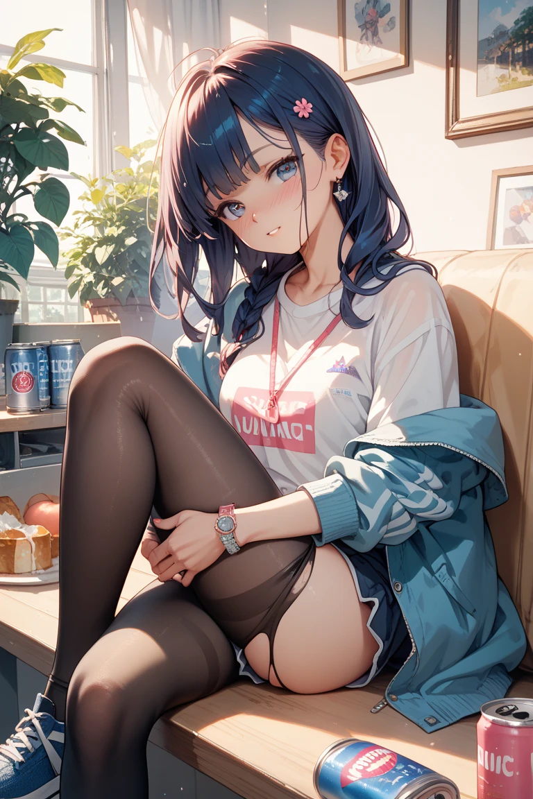 (official art、highest quality、Unity 8k wallpaper、32K、masterpiece、super detailed、超high resolution、realistic、Photoreal:1.2)、(cinematic lighting:1.2)、fire glow effect、film grain、best shadows、rim lighting、side light、(Super detailed and complex 3D rendering)、Background like Makoto Shinkai、detailed beautiful face and eyes、(Beautiful and sharp pupils)、masterpiece, high resolution、highest quality, ultla highres, maximum resolution, very detailed, professional lighting, beautiful skin, 28 year old woman、very pretty、Inside a McDonald's store、I work as a clerk at McDonald's、Fast food restaurant clerk、McDonald's employee costume、Part-time job at McDonald's、(panties:1.1)、shoes下、shoes、bright hair color、blonde、bangs、dull bangs、((squint your eyes、laugh at、with a look of contempt、laugh atう、naughty face))、The girl is looking to the side、Wide angle、angle from below、(((Precise human body structure、Correct and accurate number of limbs、Correct and accurate number of fingers)))