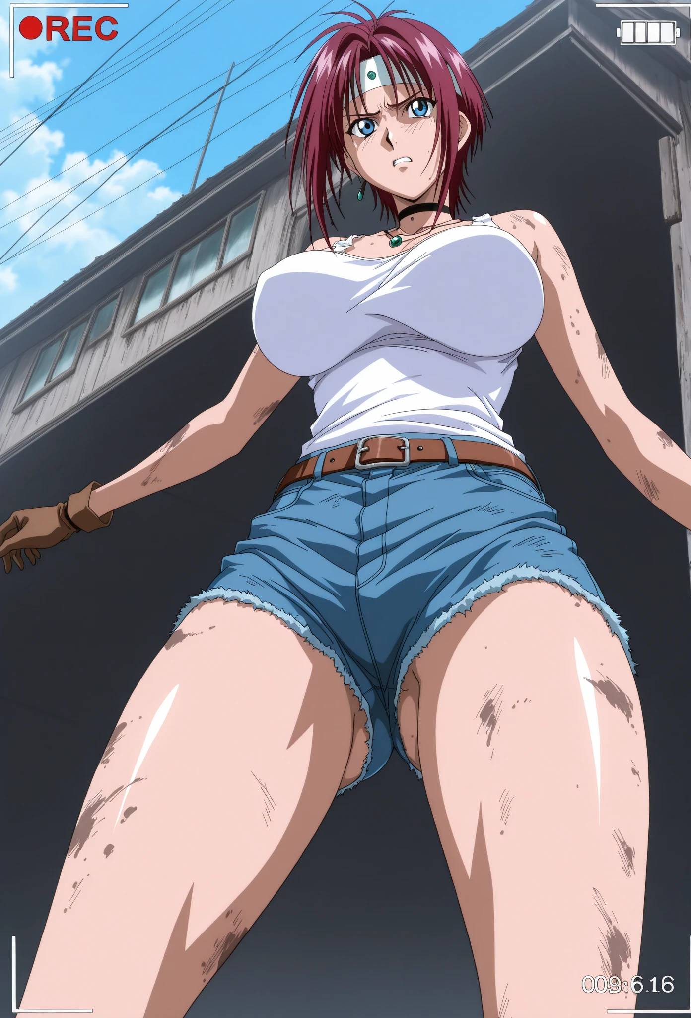 , (masterpiece), (best quality), (ultra-detailed), (extremely detailed cg), (a extremely delicate), (perfect lighting), (8k), (dynamic angle), (sharp image), vibrant colors, female, masterpiece, best quality, depth of field, cinematic lighting, masterpiece, best quality, ultra-detailed, colorful, vibrant, large breasts, thighs, mature female, solo, (masterpiece, best quality, high resolution, animescreencap, anime colored,), (perfect ???????, beautiful detailed eyes, beautiful detailed body, beautiful breast, shiny skin), a sexy mature anime lady is sitting in stairs outside, shiny thighs, looking at viewer, side bangs, red hair,black eyes,hair pin, medium breasts, medium chest,(standing),road plants,white shirt,smiling, dynamic pose, sun, blue skies, sunlight, ???????, white sexy laced panties, looking from down below, looking at viewer, skirt pulling up, cameltoes, pov_eye_contact, embarrassed, shy, blushing, legs open, mini skirt,sitting