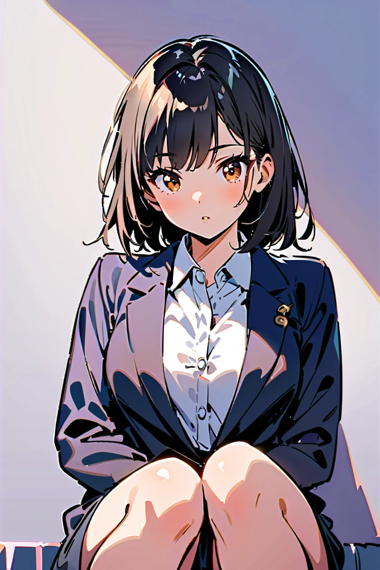 Girls under 4 years old, hakama, small breasts, patterned cotton panties, black tights, fabric realistic, black hair, no jacket