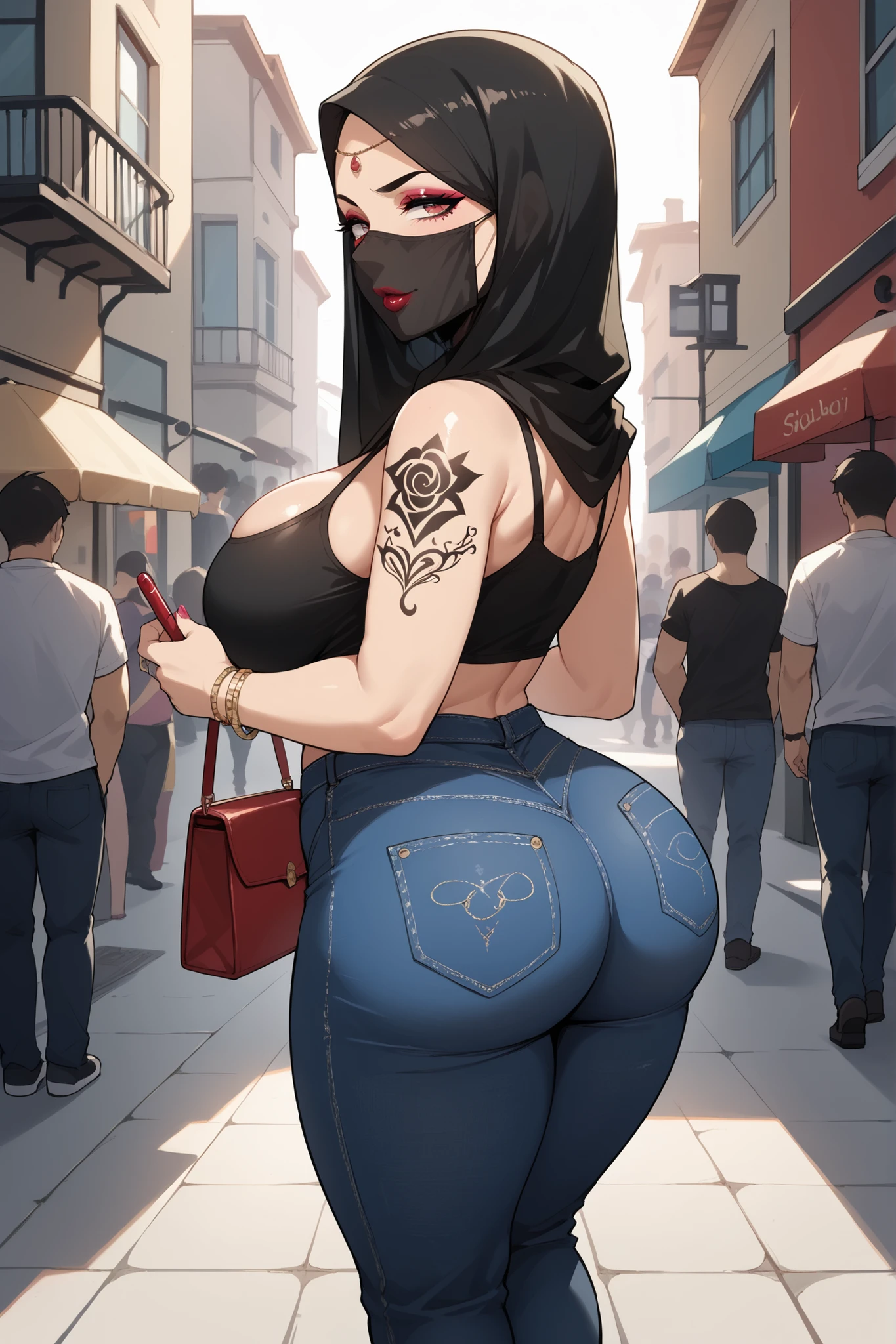 Best quality, two people, one man and one woman, man standing behind woman, woman voluptuous with big hips and muscular thighs and a giant ass, she wearing a sexy dress, man muscular, he's grabbing and groping her big ass as they walk, ass groping, ass squeezing , POV from the side, view from side