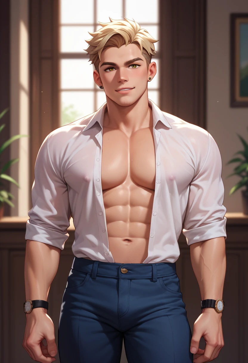 (BDBUNNY, BLACK LEOTARD, RED LEOTARD, BOW TIE, WRIST CUFFS), bulge, (STANDING, COWBOY SHOT, muscular male, beard, white skin, pale skin, DARKNESS), (solo male, bara, mature, short hair, stubble), handsome, solo male, male focus, cinematic lighting, realistic,