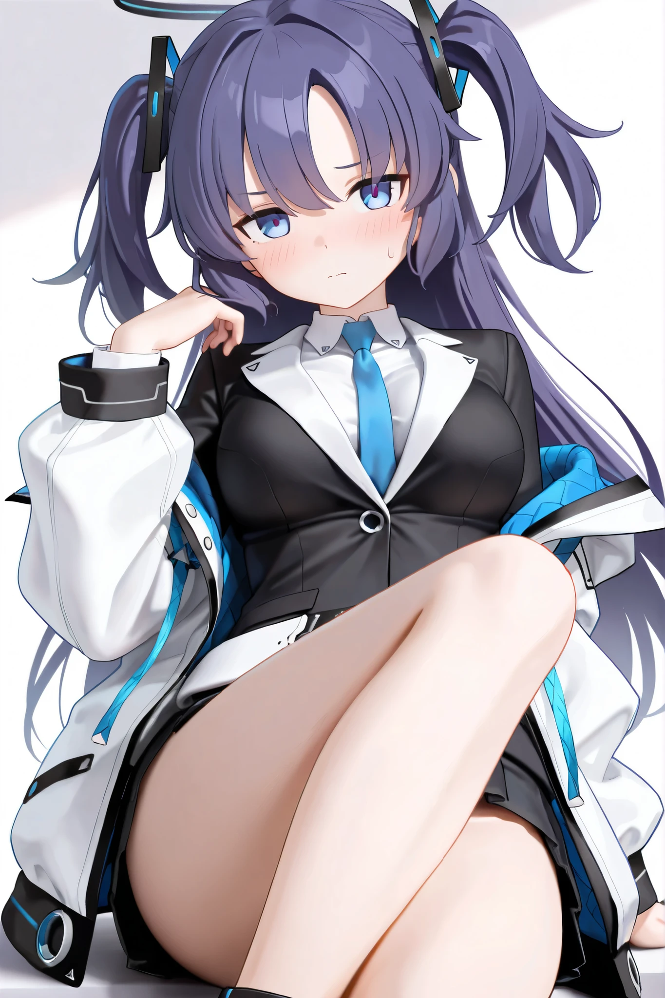 Hey_Moona, (highres:1.2), masterpiece, best quality, beautiful lighting, highly intricate, (high detail:1.2), high sharpness, 8k, (1girl), vibrant colors, full body, exposed midriff, shorts, jacket, <lora:allVtubersLora_hll31:1> , erotic