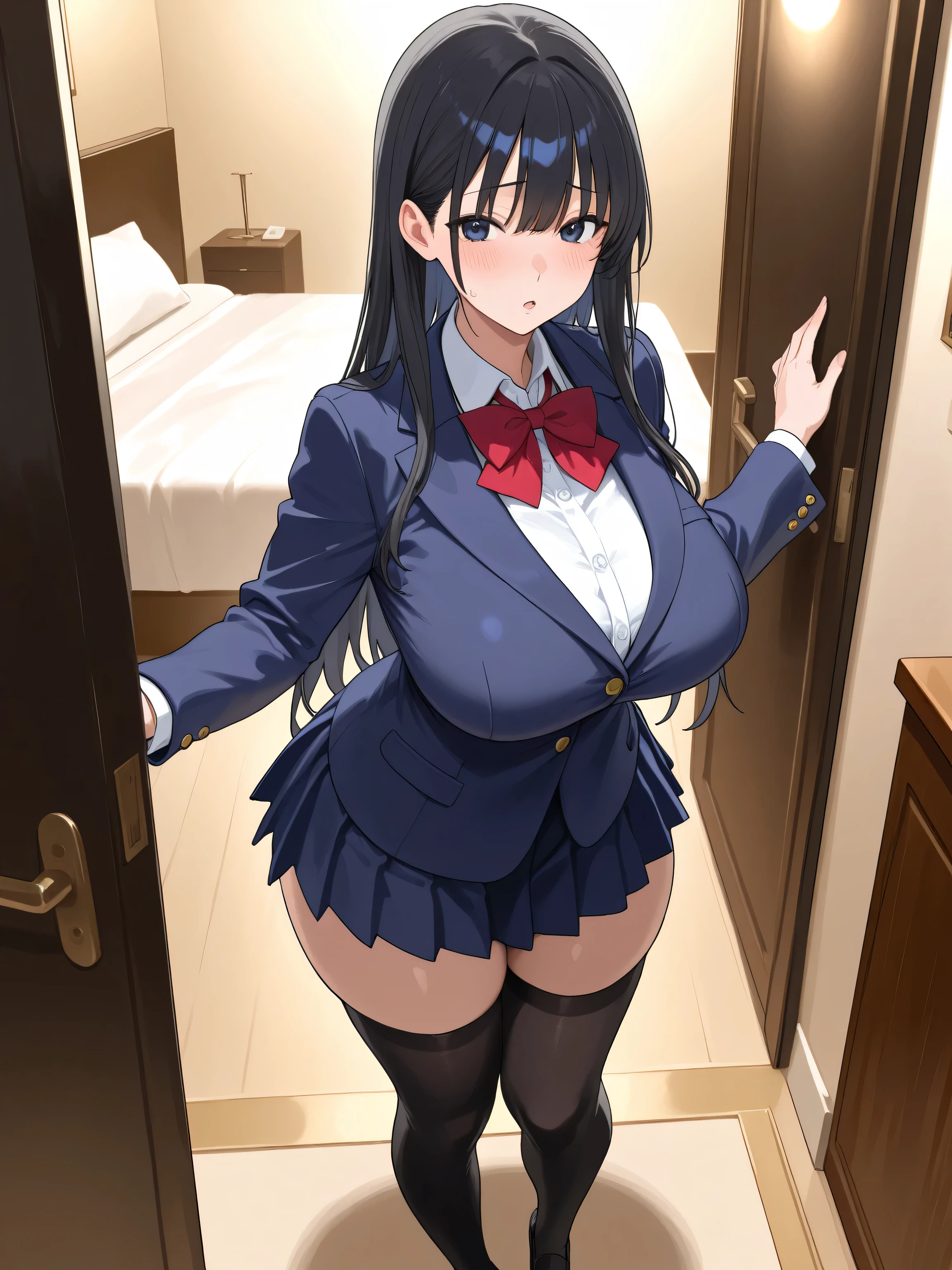 2 girls, by 2 person, Girl&#39;s brown eyes, black hair, medium long hair, Inward roll、(Navy blue sailor suit:1.4),indoors, Cafe、very big breasts、publish one&#39;chest of、Naked things&#39;chest of、blush、embarrassing、scary face、I&#39;m worried、confused face、a large amount of breast milk comes out of the nipples,、Breast milk gushes from the nipple、very short skirt、micro mini skirt、female shape&#39;Private parts are clearly visible、vibrator in thighhighs、The crotch is wet with love juice、Massage the breasts、Looks painful、Full body portrait