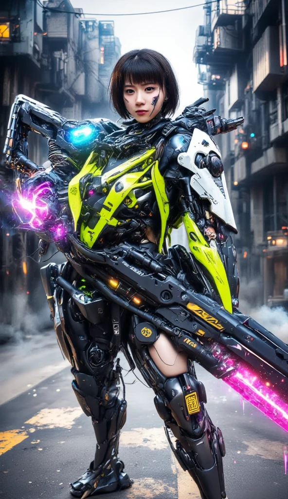 (ultra realistic,32k, masterpiece:1.2, UHD),(high detailed skin:1.1),( high quality:1.1), 1 boy, brown short raw cut hairs, brown eyes, green techno fantasy armor, cyberpunk, techno fantasy bow with ((energy bow arch)),((energy arrows)), caucasian race, light decourations, 18 years old