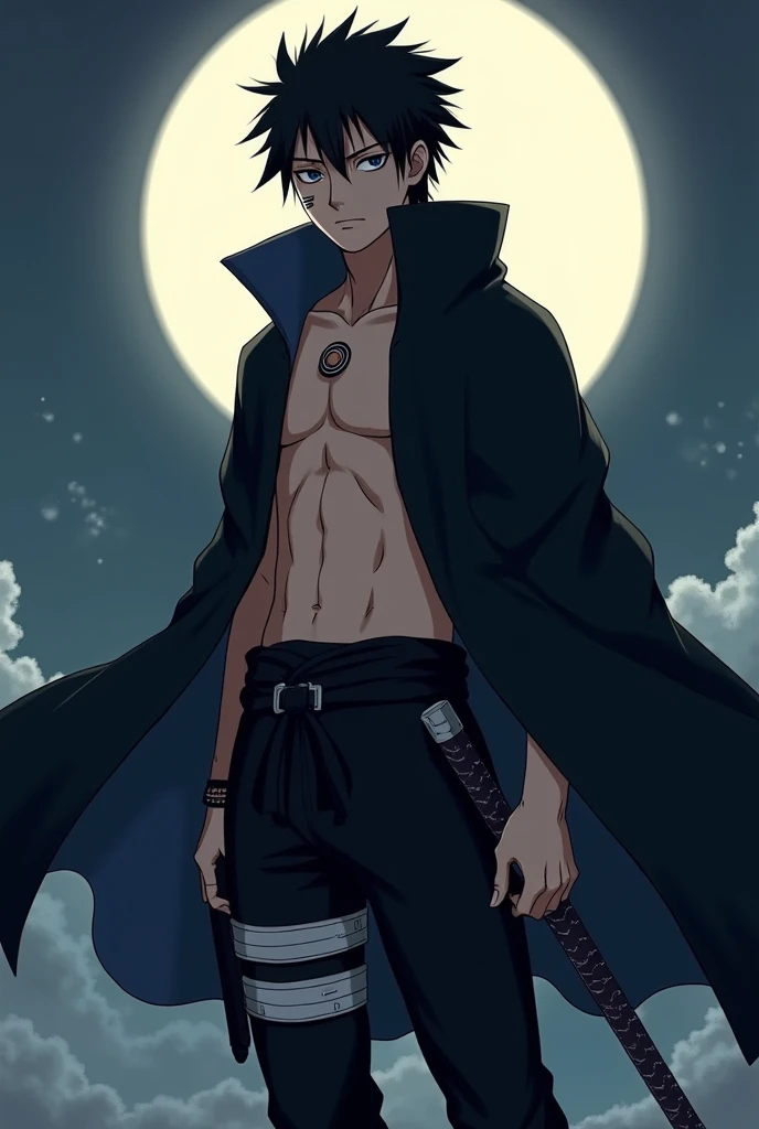1girl, Kawaki_Uzumaki with a navy blue and white jacket, kawakiblue_jacket, green shirt, gominictattoo on face, sleeveless, piercing on right eyebrow, grey eyes, black_kawaki_hair and yellow_side_hair, karma_tattoo marking on his hand, looking at viewer, sitting, skindentation, smile, solo . (masterpiece:1.4),(best quality:1.4),(shiny skin),realistic, detailed eyes, <lora:kawakiv2:0.8>, dynamic pose, body focus, cowboy shot (((masterpiece))), (((best quality))), illustration, artstation, rim light, Alembert Oclusion, SSAO, Bokeh, Cinematic, Golden Hour, Depth of Field, DOF, Vignette, Anti-Aliasing <lora:sakimichanStyle_v15:0.8>, art by sakimichan , (sakimi-style:0.8), (nixeu_soft:0.2)