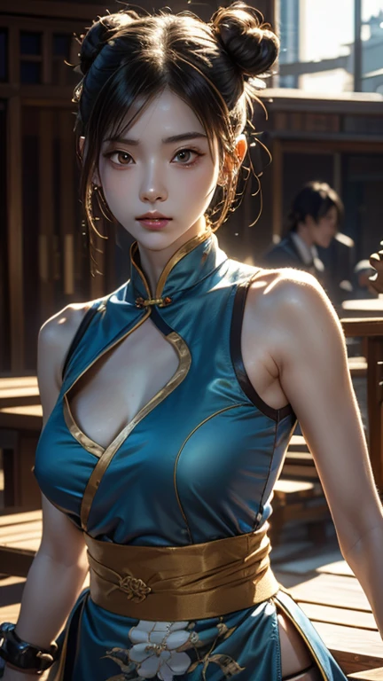 An innocent 20-year-old girl, (Wrap top:1.5), (Pencil skirt:1.5), (high heels:1.2), (Dramatic Pose),smile, (High Ponytail),downtown、RAW Photos, (8k, highest quality, masterpiece:1.2), (Intricate details:1.4)、(Photorealistic:1.4), Octane Rendering, Complex 3D rendering with ultra-detail, Studio Soft Light, Rim Light, Vivid details, Super Detail, Realistic skin texture, Detailed aspect, Beautiful details in the eyes, Highly detailed CG Unity 16k wallpaper, compensate, (Detailed Background:1.2), Glowing Skin, whole body, (thin legs:1.2), (small waist), (Cleavage), (looking at viewer:1.2)