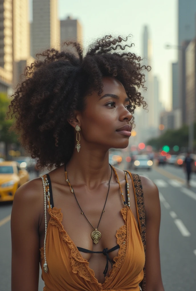 a black woman with curly hair
