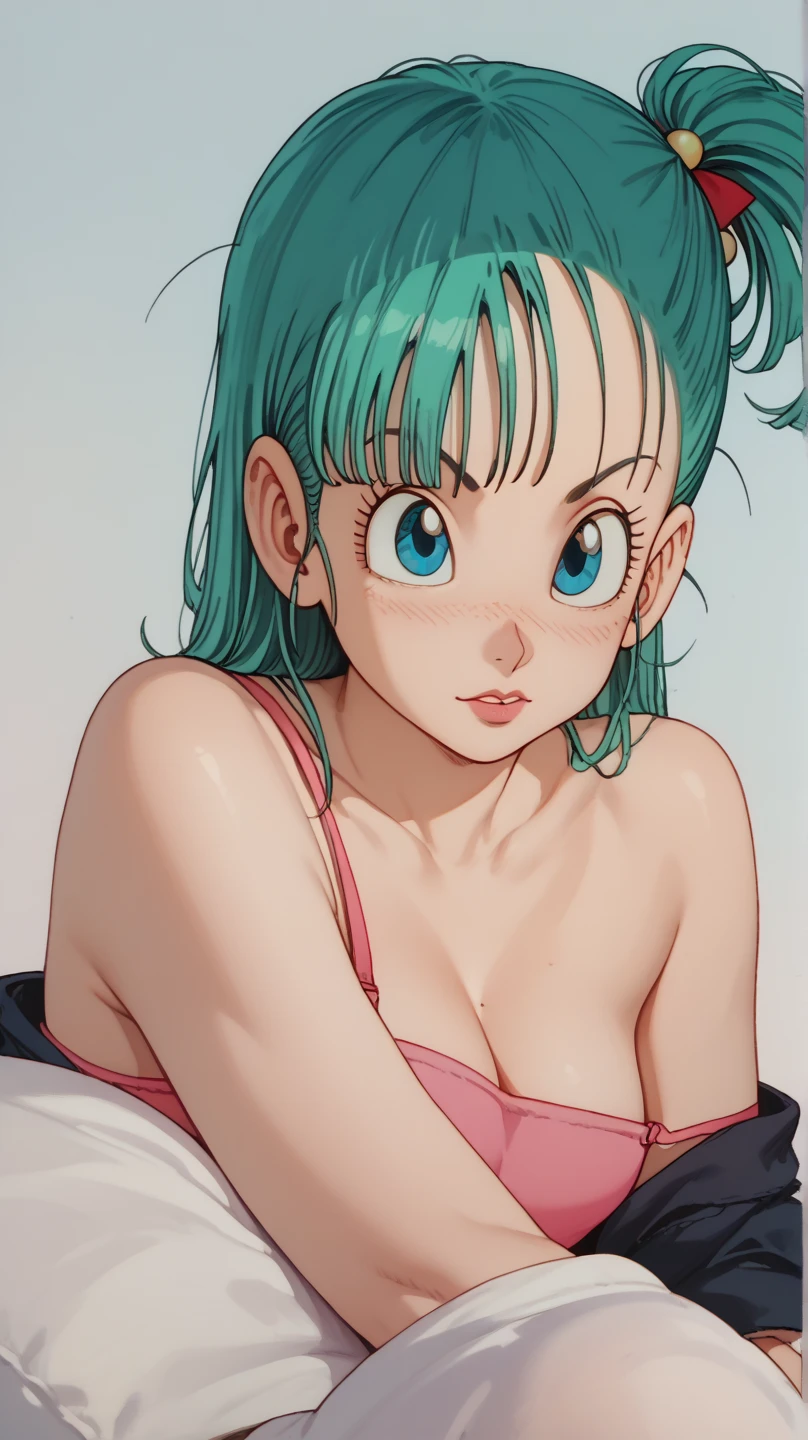 Bulma tumbada en la cama mostrando su gran culo,centrarse en la lucha