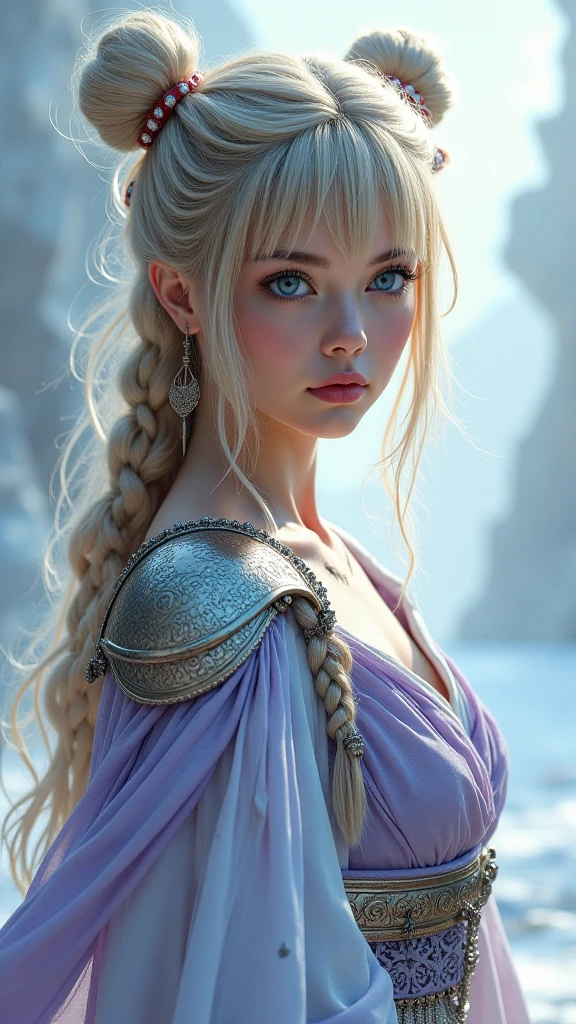 (masterpiece), (best quality), ((ultra-detailed)), (highly detailed analog style photo), natural lighting, photorealistic, extremely beautiful young lady in the marble rocks, dramatic pose, intricate detailed silver glittering ancient greek style pearl dress, shining, gloss, crisp, flirty, epic, focus, artistic, very bright, intricate hairstyle, pattern, bas-relief, cinematic shot