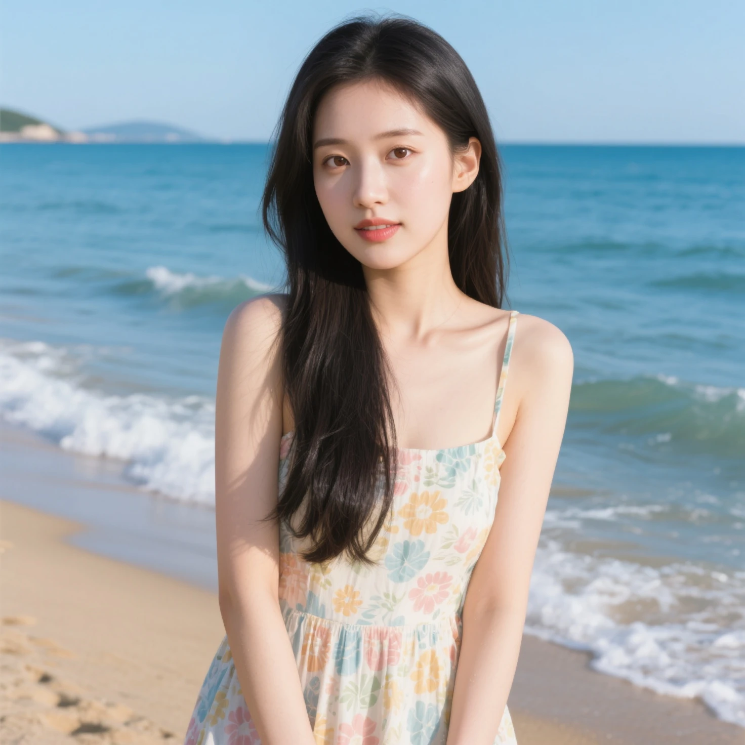 Photorealsitic、reallistic、Raw photography、masterpiece、top-quality、hight resolution、illustratio
((Tropical beaches、Resort One Piece))、Skinny bat、Skinny Legs、
1girl in、Random hairstyles、Slim Leg、delicate and pretty、face perfect、beautidful eyes、Chromo-white skin、Real Human Skin、pores、