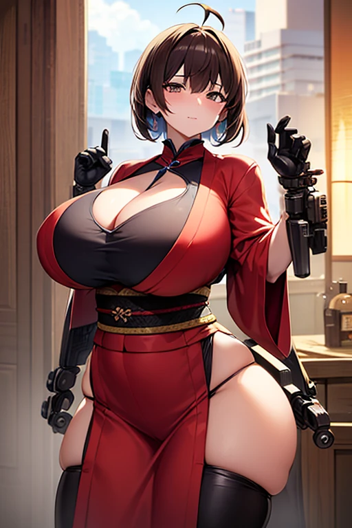 An anime-style artwork depicting ruan mei from the game Honkai star rail.

Tags: ruan mei, anime, detailed eyes, detailed lips, (minidress:1.1), turtleneck, smiling expression, intense gaze, dynamic pose, indoor, palace, vibrant colors, digital art, high-resolution, professional quality, gigantic breasts, cleavage,  curvy, cowboy shot, (gigantic breasts: 1.4), (green eyes:1.1), (light brown hair)