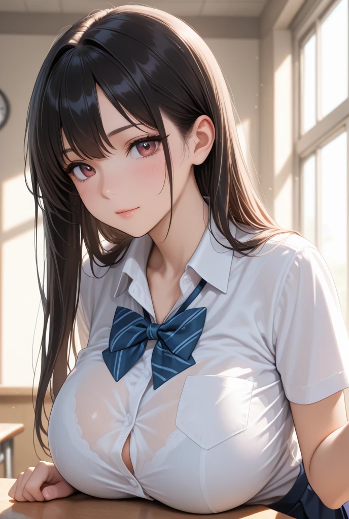 A 5 year old boy sucks on the breasts of 1 girl,female high-school student,White student uniform,huge tit,ssmile,Be red in the face