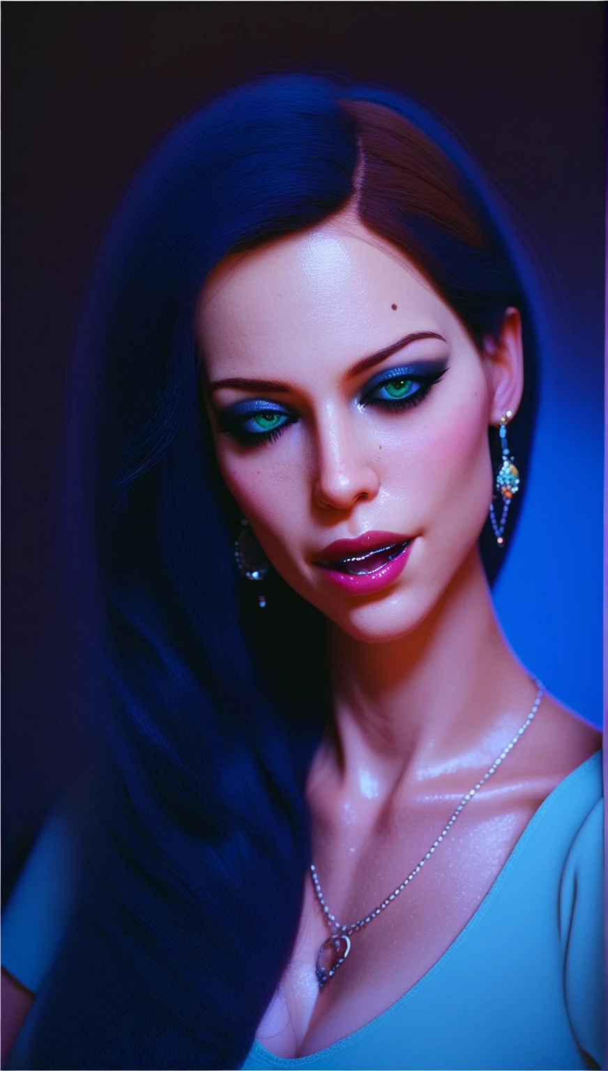 Angelina Jolie sitting in a chair, showing her whole body Dark photo: realistic epic, distant portrait, sunglasses, blue eyes, black hair by Atey Ghailan, by Greg Rutkowski, by Greg Tocchini, by James Gilleard, by Joe Fenton, by Kaethe Butcher, yellow gradient, black, brown and magenta color scheme, grunge aesthetic!!! War wall background, art by Greg Rutkowski and Artgerm, soft cinematic light, adobe lightroom, photo lab, HDR, intricate, highly detailed, (faded, (neutral colors: 1.2), (HDR: 1.4), (soft colors:1.2), hyperdetailed, (artstation:1.4), cinematic, warm lights, dramatic light, (intricate details:1.1), complex background, (rutkowski:0.66), (blue and orange:0.4